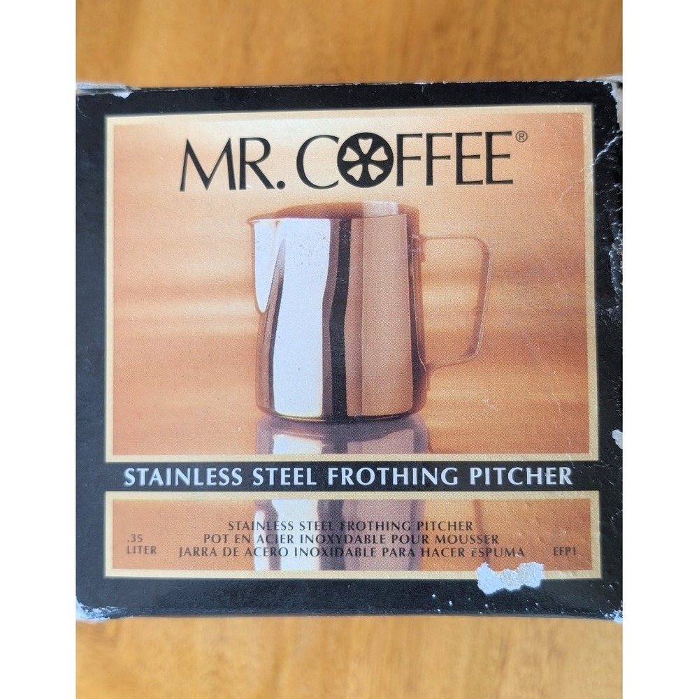 MR. COFFEE Stainless Steel FROTHING PITCHER 8 Oz. NIB